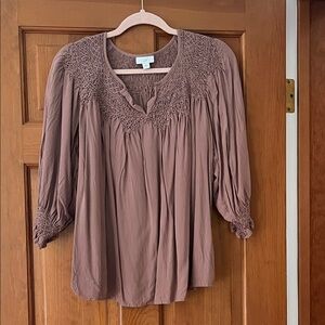 Apt. 9 Lace Accent Blouse in Brown